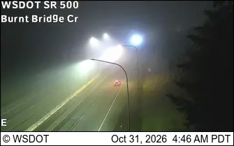 Latest image of SR 500 at MP 1.4: Burnt Bridge Creek