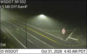 Latest image of SR 502 at MP 0.5: I-5 NB off ramp