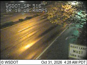 Latest image of SR 516 at MP 11.4: SR 18 Interchange WB Ramps