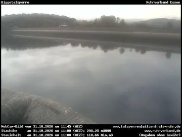 Latest image of Webcam Biggetalsperre Dammkrone