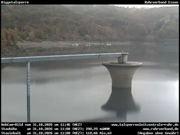 Latest image of Webcam Biggetalsperre Hochwassserentlassung