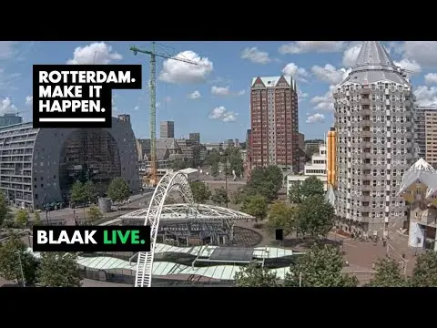 Latest image of Live Stream - Rotterdam Blaak - Markthal, Kubuswoningen en Binnenrotte