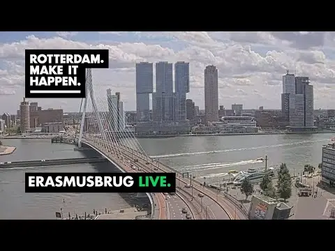 Latest image of Live Stream - Erasmusbrug, Kop van Zuid, Cruise Terminal Rotterdam