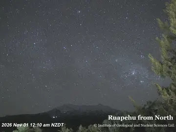 Latest image of Ruapehu from North